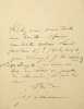 Lettre autographe signée. Edouard Pailleron (1829-1899), poète, écrivain. 