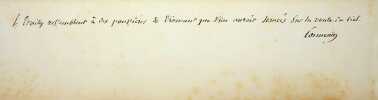 Pensée autographe signée. Louis Marie de Lahaye de Cormenin (1788-1868), écrivain, homme politique.