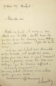 Lettre autographe signée au docteur Georges Daremberg
