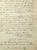 Lettre autographe signée à Emmanuel Gonzalès. Alfred Asseline (1823-1891), poète, écrivain, journaliste, cousin-germain d'Adèle Foucher. 
