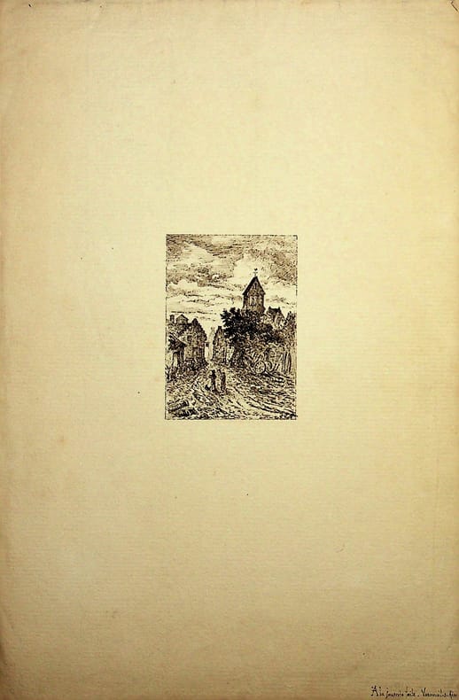 Dessin original titré « A la Journée faite - Verneuil sur Aisne » i.e. Moussy-Verneuil.. Saint-Yves