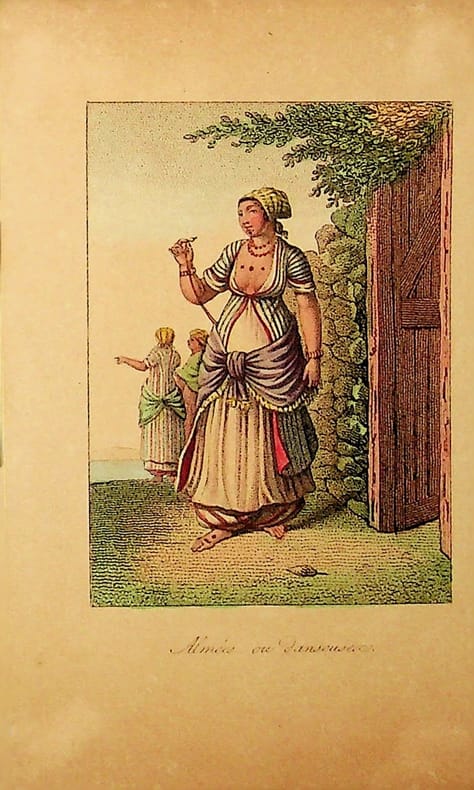 [Gravure tirée de] Breton de la Martinière, Almées ou danseuses [gravure tirée de L'Égypte et la Syrie, ou moeurs, usages, costumes et monumens des ...