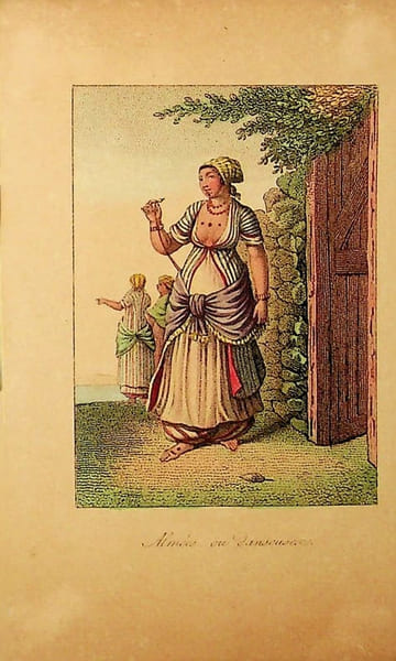 [Gravure tir&eacute;e de] Breton de la Martini&egrave;re, Alm&eacute;es ou danseuses [gravure tir&eacute;e de L'&Eacute;gypte et la Syrie, ou moeurs, usages, costumes et monumens des ...