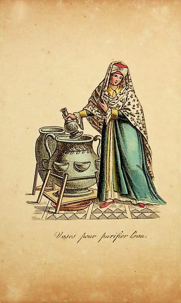 [Gravure tir&eacute;e de] Breton de la Martini&egrave;re, Vases pour purifier l'eau [gravure tir&eacute;e de L'&Eacute;gypte et la Syrie, ou moeurs, usages, costumes et monumens ...
