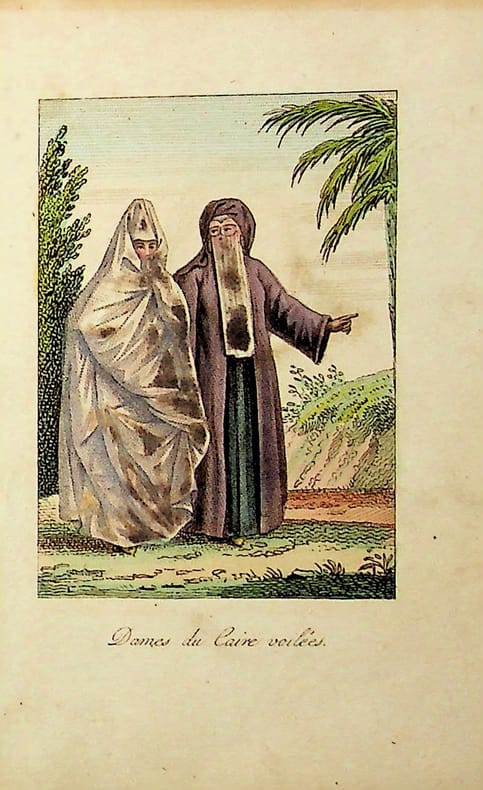 [Gravure tirée de] Breton de la Martinière, Dames du Caire voilées [gravure tirée de L'Égypte et la Syrie, ou moeurs, usages, costumes et monumens des ...