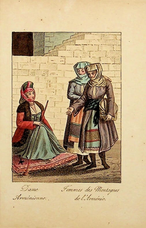[Gravure tirée de] Breton de la Martinière, Dame Arménienne & Femmes des Montagnes de l'Arménie [gravure tirée de L'Égypte et la Syrie, ou moeurs, ...