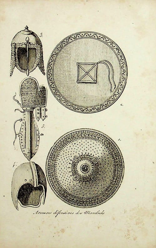 [Gravure tirée de] Breton de la Martinière, Armures défensives des Mamlouks [gravure tirée de L'Égypte et la Syrie, ou moeurs, usages, costumes et ...