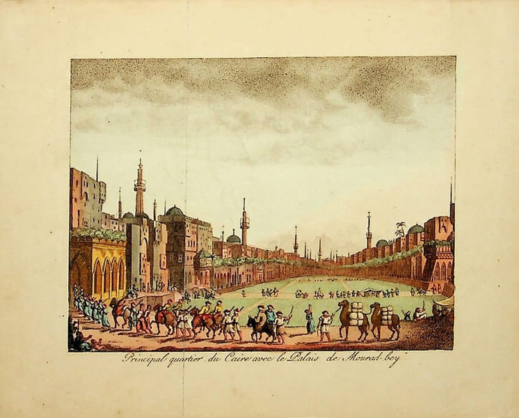[Gravure tir&eacute;e de] Breton de la Martini&egrave;re, Principal quartier du Caire avec le Palais de Mourad-Bey [gravure tir&eacute;e de L'&Eacute;gypte et la Syrie, ou ...