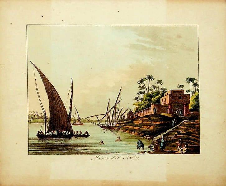 [Gravure tir&eacute;e de] Breton de la Martini&egrave;re, Maison d'&eacute;t&eacute; Arabe [gravure tir&eacute;e de L'&Eacute;gypte et la Syrie, ou moeurs, usages, costumes et monumens des ...