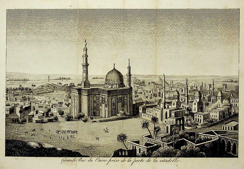 [Gravure tir&eacute;e de] Breton de la Martini&egrave;re, Grande vue du Caire prise de la porte de la citadelle [gravure tir&eacute;e de L'&Eacute;gypte et la Syrie, ou moeurs, ...