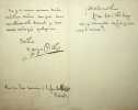 Lettre autographe sign&eacute;e. Georges Piter (?-1910), compositeur, chanteur de caf&eacute; concert. 