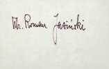 Signature autographe. Roman Jasinski (1907-1991), danseur polonais. 