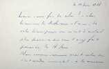 Lettre autographe signée à Jean-Charles Varennes. Gibert Renault dit Colonel Rémy (1904-1984), résistant. 