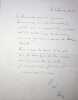 Lettre autographe signée à Jean-Charles Varennes. Gibert Renault dit Colonel Rémy (1904-1984), résistant. 