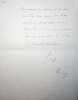 Lettre autographe signée à Jean-Charles Varennes. Gibert Renault dit Colonel Rémy (1904-1984), résistant. 