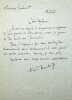 Lettre autographe sign&eacute;e. Henri Monteux (1874-1943), acteur mort en d&eacute;portation. 