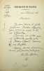 Lettre signée. Octave Gréard (1828-1904), pédagogue, universitaire, membre de l'Académie française. 