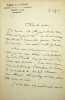 Lettre autographe sign&eacute;e. Eug&egrave;ne-Louis Bucquoy (1879-1958), officier de gendarmerie, uniformologue. 