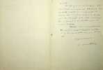 Lettre autographe sign&eacute;e. Jean Ajalbert (1863-1947), &eacute;crivain, membre de l'Acad&eacute;mie Goncourt.