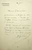 Lettre autographe sign&eacute;e. Emile Gueidan (1830-1924), avocat, d&eacute;put&eacute; monarchiste. 