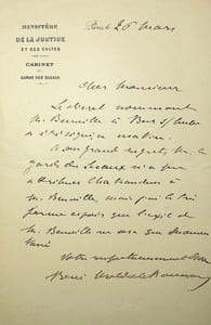 Lettre autographe signée