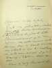 Lettre autographe sign&eacute;e &agrave; Charles Clerc. Jean Bertheroy (1858-1927), femme de lettres. 