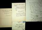 Lettre autographe signée à Charles Clerc (lot de 2 LAS et 1 page autographe signée). Pierre Mille (1864-1941), écrivain, journaliste. 