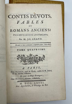 Fabliaux ou contes du XIIe et du XIIIe siècle traduits ou extraits d'après divers manuscrits du temps ; Avec des notes historiques & critiques, & les ...