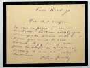 Lettre autographe sign&eacute;e. Octave Feuillet (1821-1890), &eacute;crivain, membre de l'Acad&eacute;mie fran&ccedil;aise.