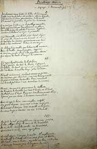 Poème autographe signé