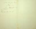 Lettre autographe signée. Ludovic Halévy (1834-1908), écrivain, librettiste, membre de l'Académie française.
