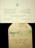 Enveloppe autographe et faire-part de mariage. Georges Hugnet (1906-1974), po&egrave;te, &eacute;crivain, artiste, cin&eacute;aste. 