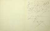 Lettre autographe sign&eacute;e. Ars&egrave;ne Houssaye (1814-1896), &eacute;crivain. 