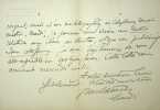 Lettre autographe sign&eacute;e. Paul Adam (1862-1920), &eacute;crivain. 