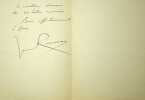 Lettre autographe sign&eacute;e &agrave; Edouard Guinand. Jean Rameau (1858-1942), po&egrave;te, romancier, membre des Hydropathes.