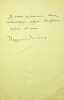 Lettre autographe sign&eacute;e. Marcel Pr&eacute;vost (1862-1941), &eacute;crivain, membre de l'Acad&eacute;mie fran&ccedil;aise. 