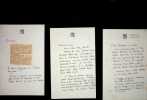 Lettre autographe sign&eacute;e (lot de 3) &agrave; l'&eacute;diteur Emile Paul. [Alain Fournier] Claude Aveline (1901-1992), po&egrave;te, &eacute;crivain. 