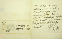 Lettre autographe signée à Hortense Howland