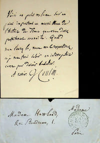 Lettre autographe signée à Hortense Howland