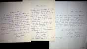 Lettre autographe sign&eacute;e (lot de 3). Pierre Varenne (1892-1961), &eacute;crivain, journaliste. 