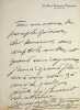 Lettre autographe sign&eacute;e . L&eacute;on Xanrof (1867-1953), &eacute;crivain, chansonnier, compositeur. 