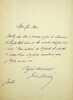 Lettre autographe sign&eacute;e au po&egrave;te Armand Renaud. Jules Claretie (1840-1913), &eacute;crivain, administrateur g&eacute;n&eacute;ral de la Com&eacute;die-Fran&ccedil;aise.
