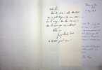Lettre autographe sign&eacute;e &agrave; Philippe Chabaneix. Guy-Charles Cros (1879-1956), po&egrave;te.