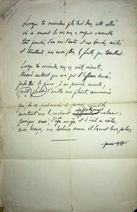 Poème autographe