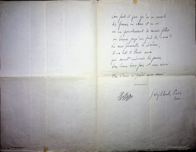 Poème autographe signé