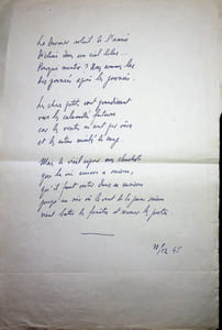 Poème autographe