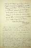 Lettre autographe sign&eacute;e. Etienne Vacherot (1809-1897), philosophe, homme politique. 