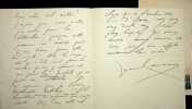 Lettre autographe sign&eacute;e. Jean Rameau (1858-1942), po&egrave;te, romancier, membre des Hydropathes.