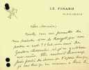Lettre autographe sign&eacute;e. Jules Huret (1863-1915), &eacute;crivain, journaliste. 
