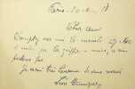 Lettre autographe sign&eacute;e. L&eacute;on Hennique (1850-1935), &eacute;crivain, pr&eacute;sident de l'Acad&eacute;mie Goncourt. 